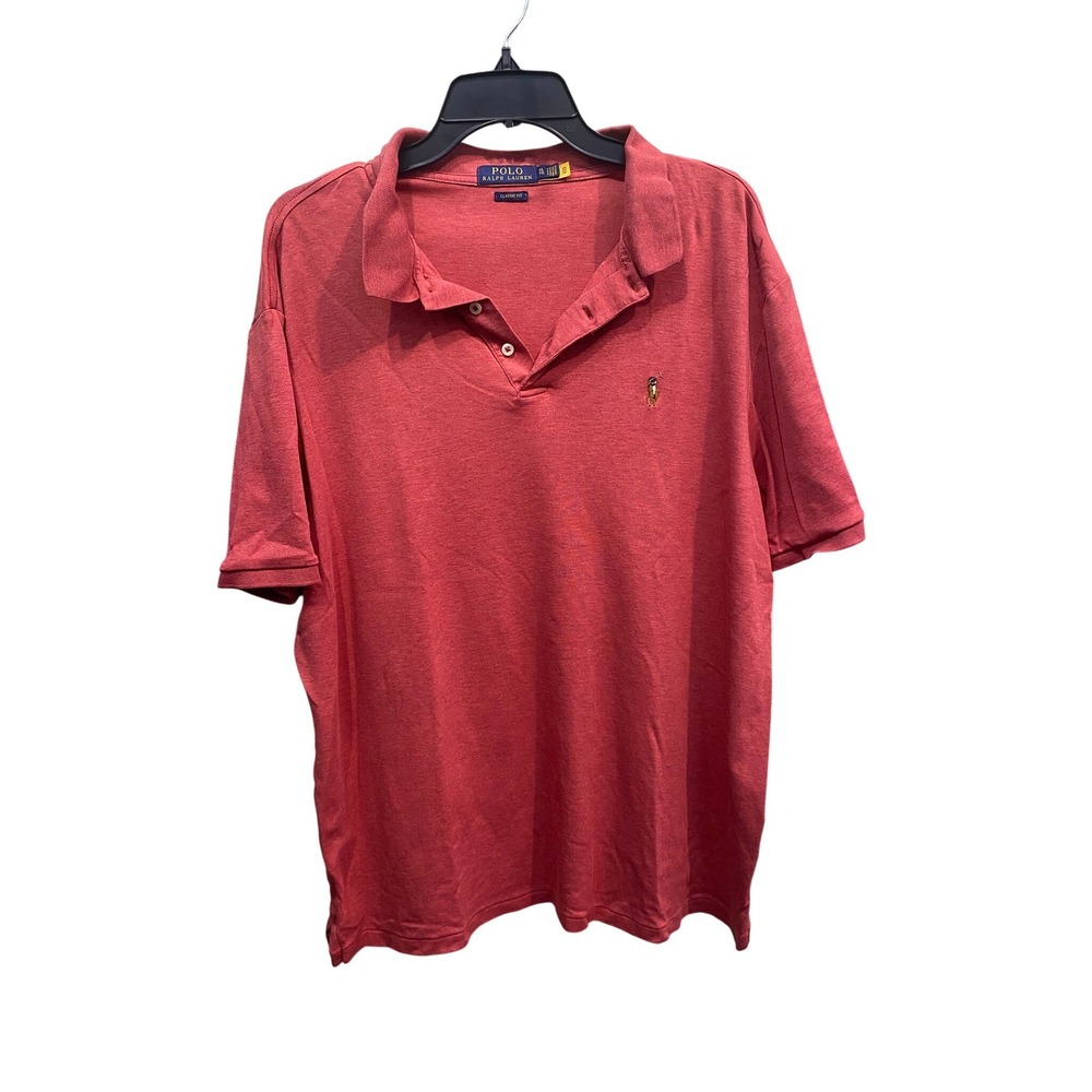 Polo Ralph Lauren Mens XL Classic Fit Short Sleeve Polo Shirt Heather Red Pony